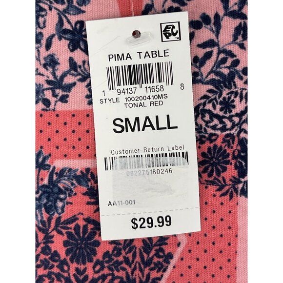 Style & Co. Womens Size Small Pima Cotton Tonal Red Floral Print Top - Picture 7 of 9